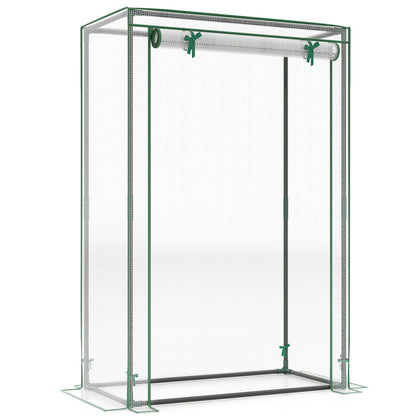 Portable Mini Greenhouse with Roll-Up Zippered Door-Green