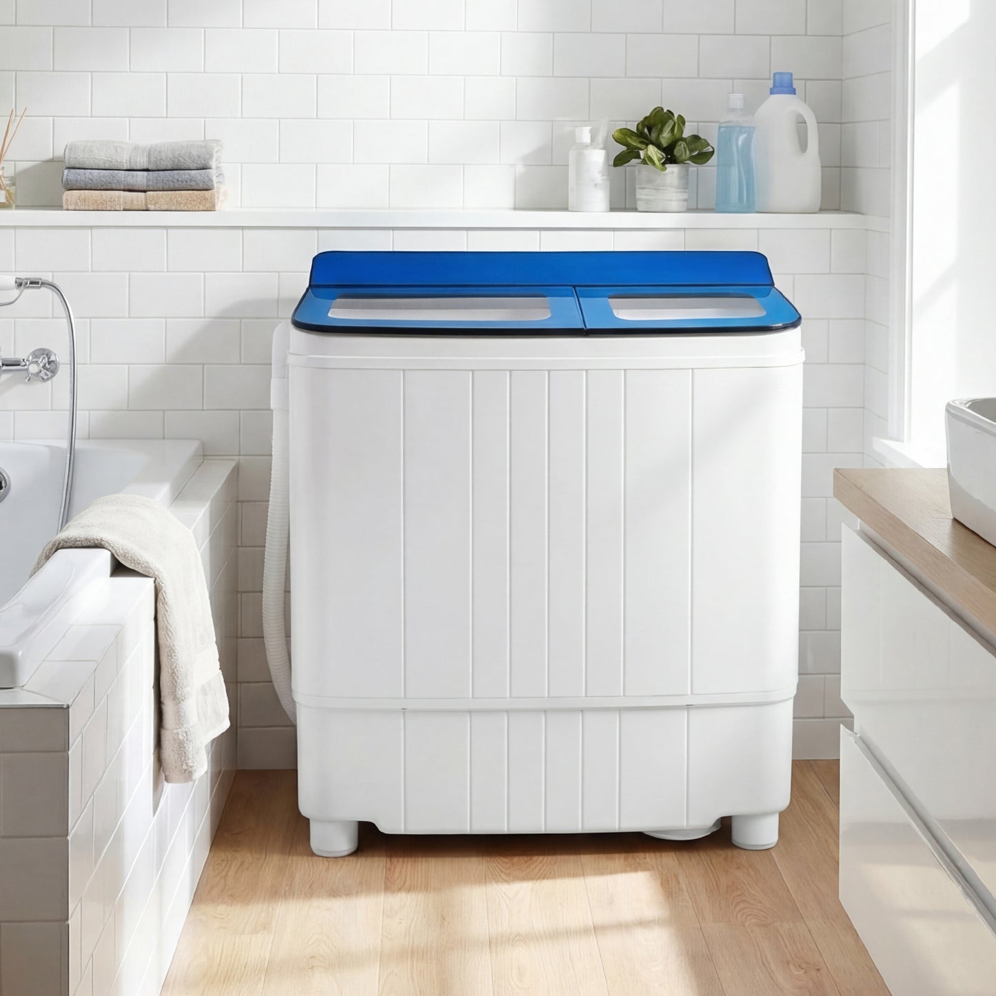Portable Washing Machine 18 lbs Mini Laundry Machine with 11 LBS Washer-Black