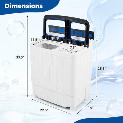 Portable Washing Machine with 18 LBS Washer and 8 LBS Spinner Combo-Black