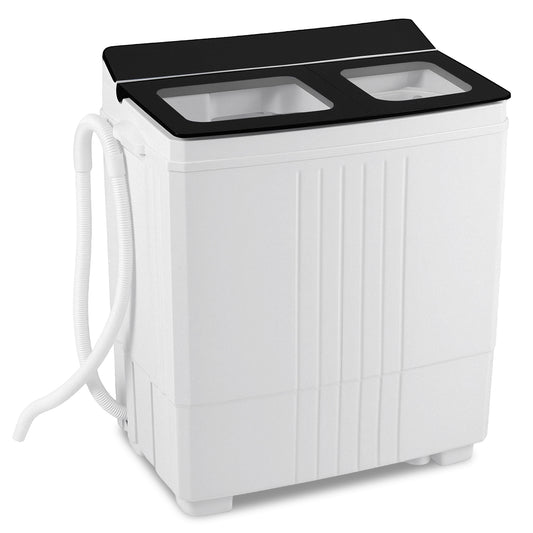 Portable Washing Machine with 12 LBS Washer and 8 LBS Spinner Combo for Apartments-Black