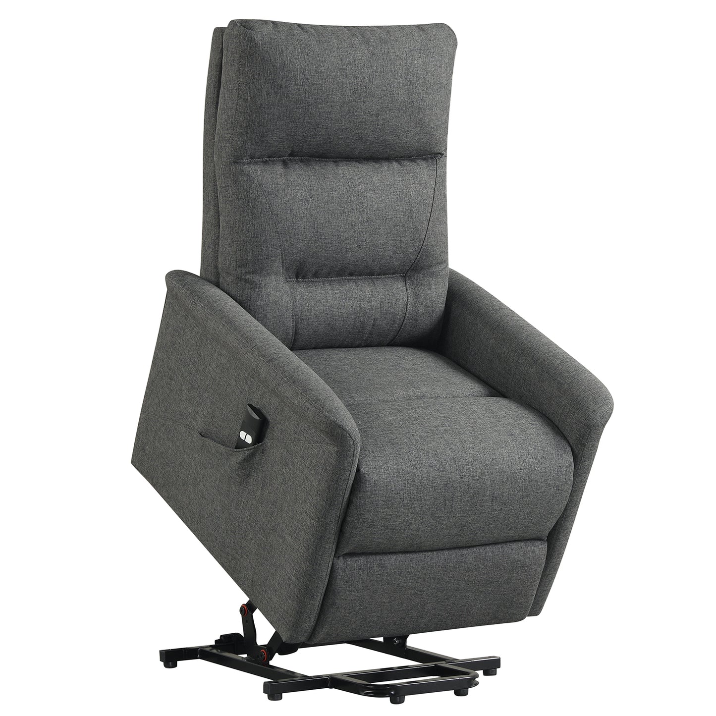 Power Lift Recliner Chair for Elderly with Remote Control and Side Storage Pocket-Gray