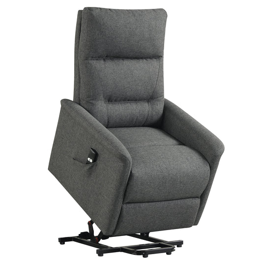 Power Lift Recliner Chair for Elderly with Remote Control and Side Storage Pocket-Gray