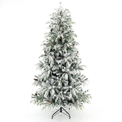 Pre-Lit Artificial Christmas Tree with Warm White LED Lights-8 Feet