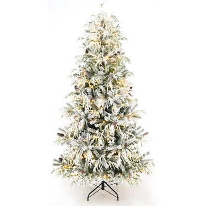 Pre-Lit Artificial Christmas Tree with Warm White LED Lights-8 Feet