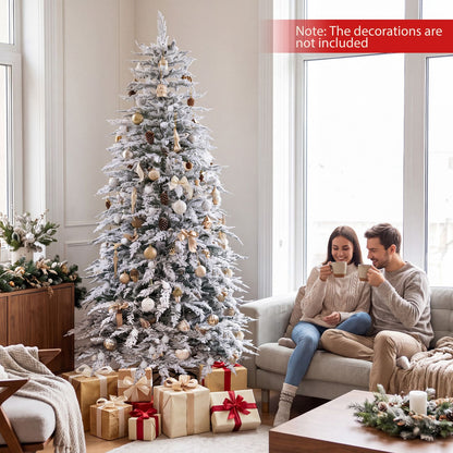 Pre-Lit Artificial Christmas Tree with 280/350/440 Warm White LED Lights and 8-Mode-6FT