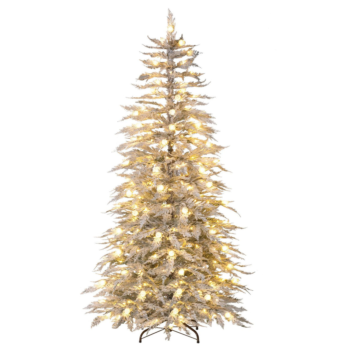 Pre-Lit Artificial Christmas Tree with 280/350/440 Warm White LED Lights and 8-Mode-6FT
