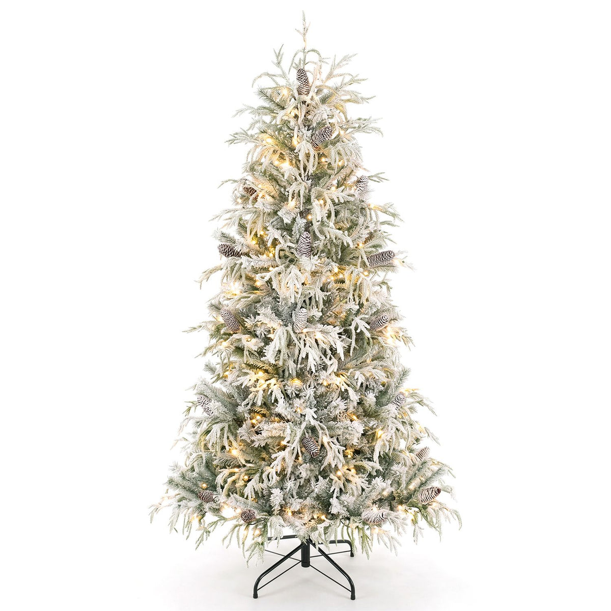 Six-foot pre-lit artificial Christmas tree with warm white LED lights, ideal holiday decor from Wilsons Home Store.