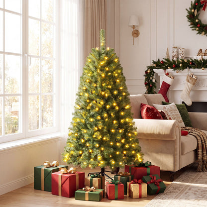 Pre-Lit Artificial Christmas Tree with 200/500 Warm White LED Lights-S