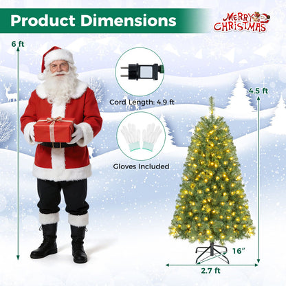 Pre-Lit Artificial Christmas Tree with 200/500 Warm White LED Lights-S