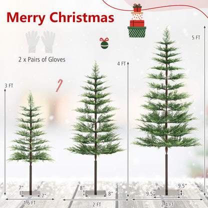 Pre-Lit Cypress Christmas Tree Set of 3 with 75 + 142 + 226 PE Branch Tips and 50 + 70 + 100 LED Lights