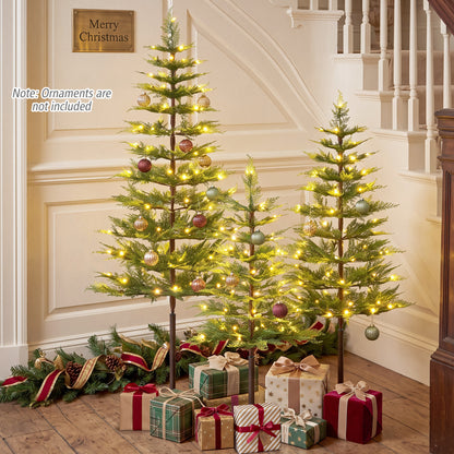 Pre-Lit Cypress Christmas Tree Set of 3 with 75 + 142 + 226 PE Branch Tips and 50 + 70 + 100 LED Lights
