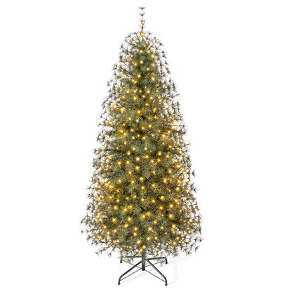Pre-Lit Pine Christmas Tree with 225 Warm White LED Lights and 8-Mode for Holiday Home Decoration-6 ft