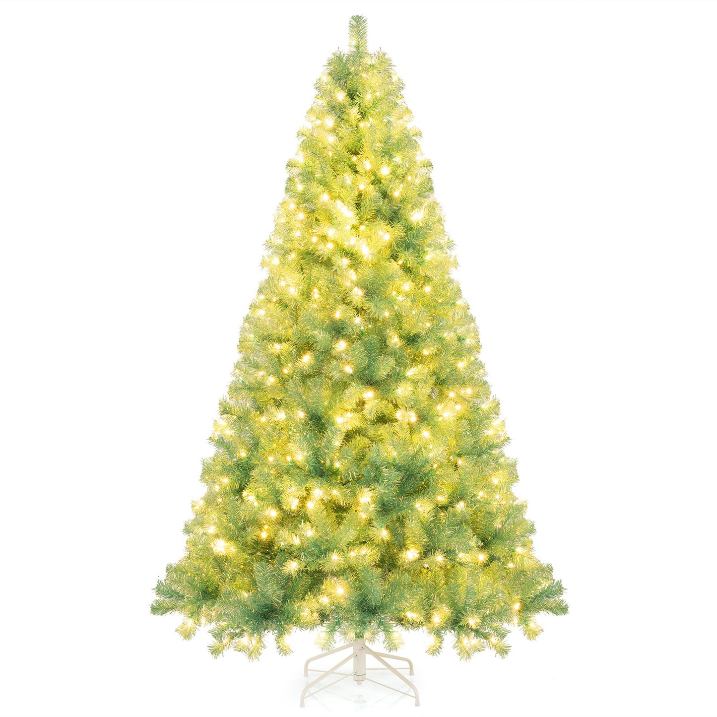 Pre-Lit Tinsel Christmas Tree Artificial Xmas Tree Home Office Party Seasonal Holiday Decoration-S
