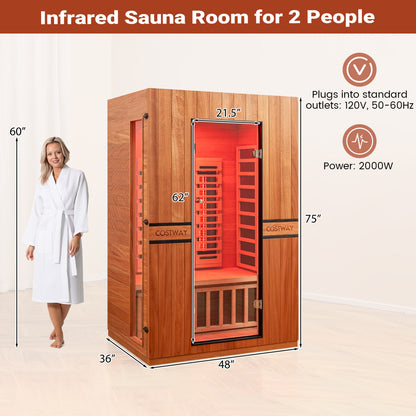 2026 New 2-Person Full Spectrum Infrared Sauna with APP Control for Home