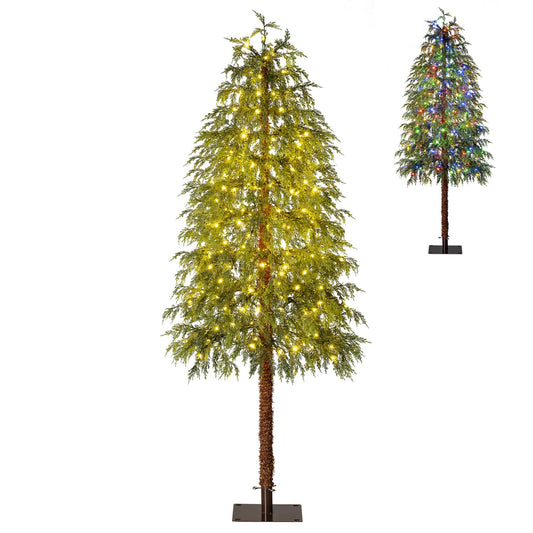 6ft prelit artificial Christmas tree with warm white and multicolor LED lights, holiday decor by Wilsons Home Store