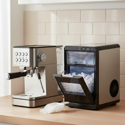 Premium Ice and Coffee Duo CNN-Acclaimed Nugget Ice Maker and 20-Bar Stainless Espresso Machine