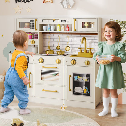 Pretend Toy Kitchen Set with Stoves and Water Dispenser-BE