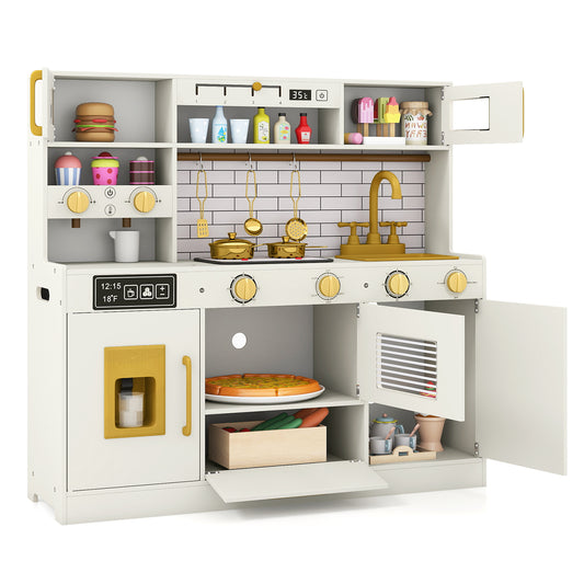 Pretend Toy Kitchen Set with Stoves and Water Dispenser-BE