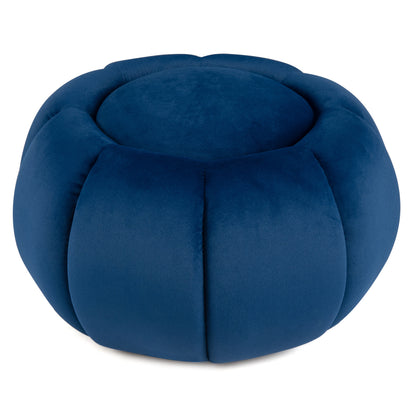 Pumpkin Ottoman with Hidden Storage and Removable Lid-Beige