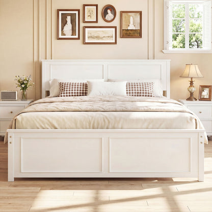 Queen Size Platform Bed Frame with Headboard