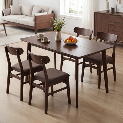 Rectangle Dining Table for 4-6 People 47" Kitchen Table-Walnut