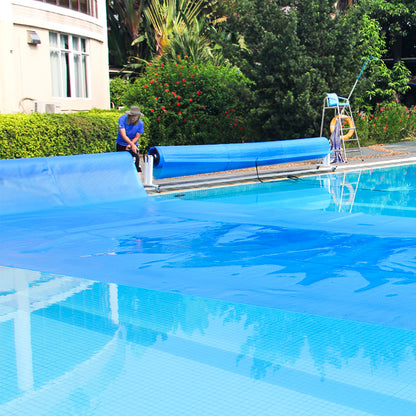 Rectangle Swimming Pool Cover 12-MIL Heat Retaining Pool Solar Blanket with Carrying Bag-36FT x 18FT