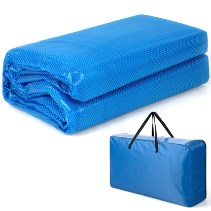 Rectangle Swimming Pool Cover 12-MIL Heat Retaining Pool Solar Blanket with Carrying Bag-36FT x 18FT