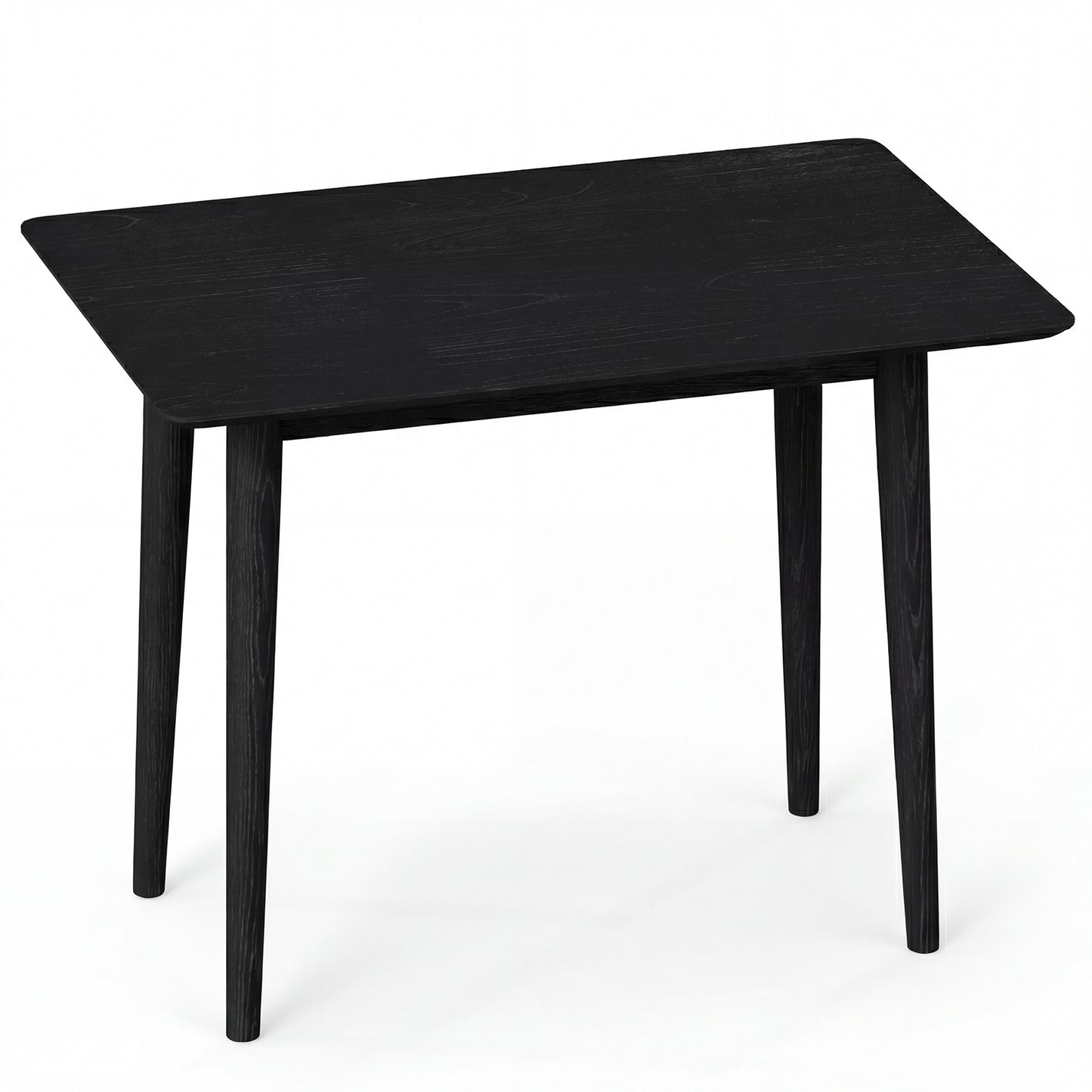 Rectangular Wooden Dining Table for 2-4 34 Inch Farmhouse Solid Wood Kitchen Table-Black