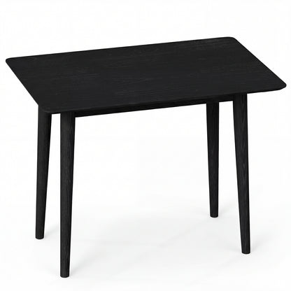 Rectangular Wooden Dining Table for 2-4 34 Inch Farmhouse Solid Wood Kitchen Table-Black