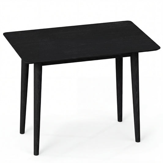 Rectangular Wooden Dining Table for 2-4 34 Inch Farmhouse Solid Wood Kitchen Table-Black