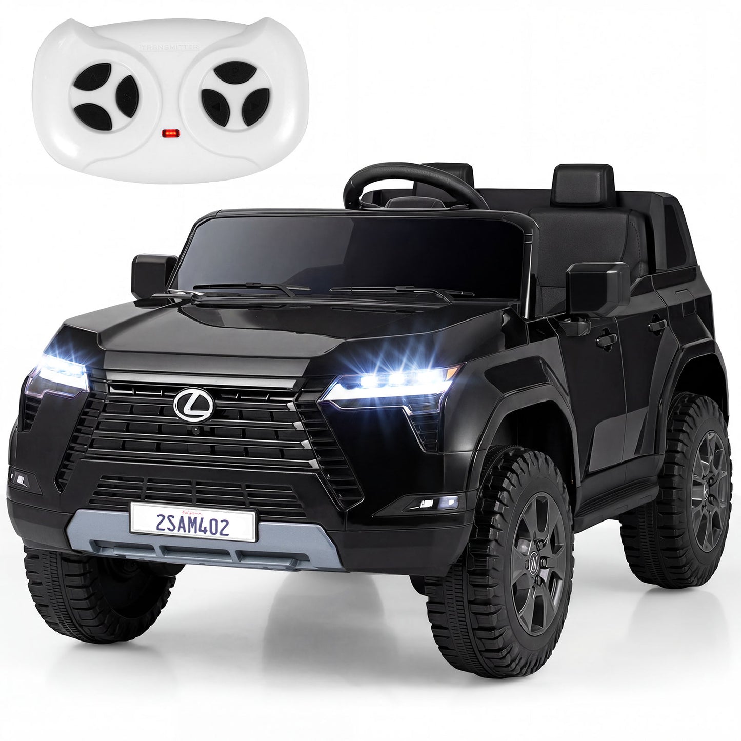Ride on Car 24V 4WD Licensed LEXUS GX550 Electric Vehicle with Remote for Boys Girls Aged 3+-Black