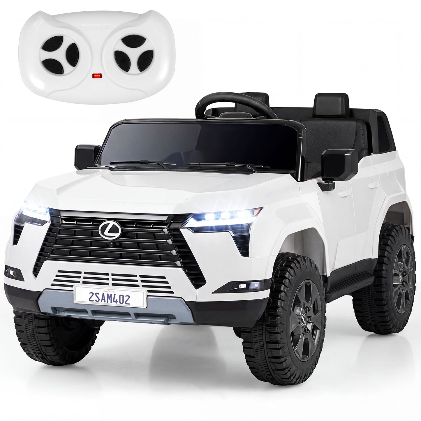 Ride on Car 24V 4WD Licensed LEXUS GX550 Electric Vehicle with Remote for Boys Girls Aged 3+-Black