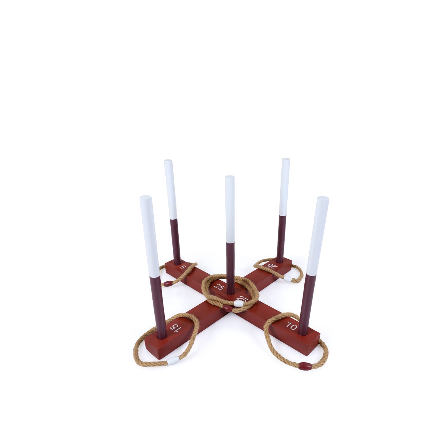 Brown ring toss game for kids and adults with 6 rope rings and storage bag, outdoor lawn game by Wilsons Home Store.