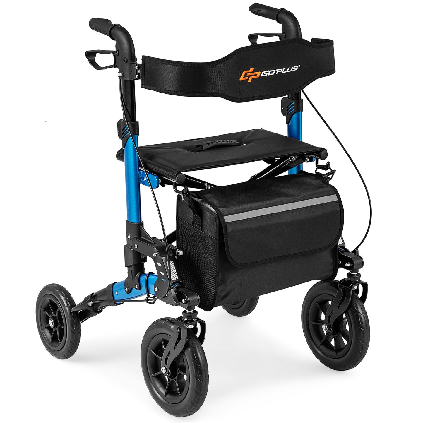 Rollator Walker for Seniors Folding Rolling Walker with Seat-Blue