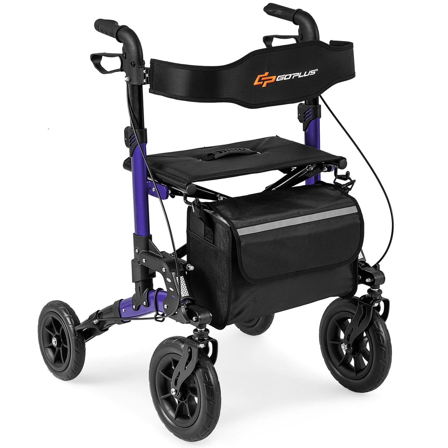 Rollator Walker for Seniors Folding Rolling Walker with Seat-Blue