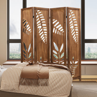 Room Divider 5.6 FT Folding Partition Stand with Double Action Metal Hinges-4 Panel