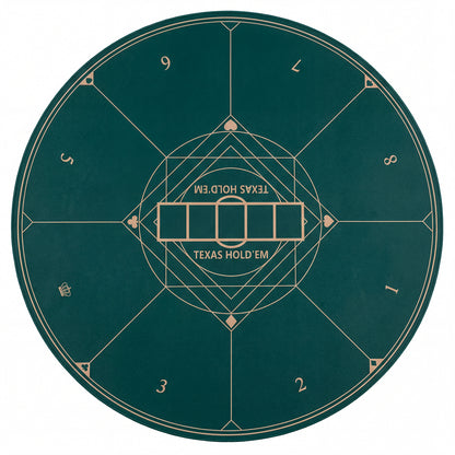 Round Poker Mat for Texas Hold'em 47" with Carrying Bag for 8-Player-Green