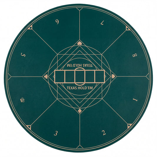 Round Poker Mat for Texas Hold'em 47" with Carrying Bag for 8-Player-Green
