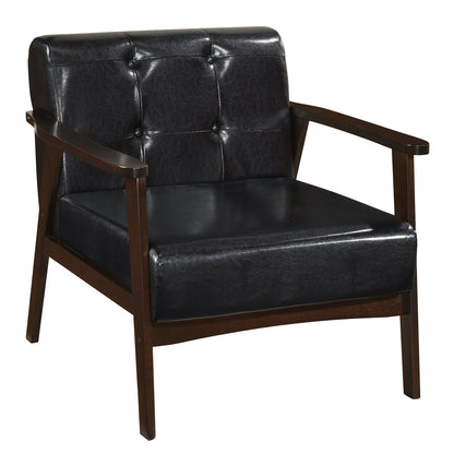 Rubber Wood Frame Accent Chair with Armrest for Living Room-Beige