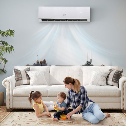 24000 BTU 25 SEER2 mini split heat pump with WiFi, mounted on wall, designed for heating at -25℃, by Wilsons Home Store.