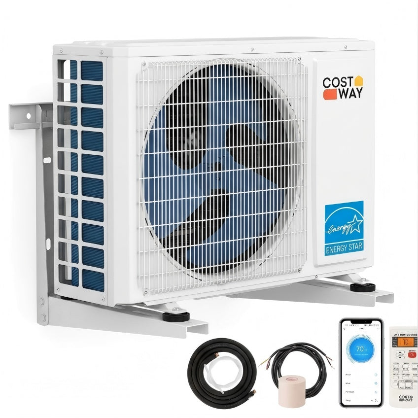 24000 BTU 25 SEER2 mini split heat pump by Wilsons Home Store with WiFi, mounted on wall, suitable for heating at -25℃.