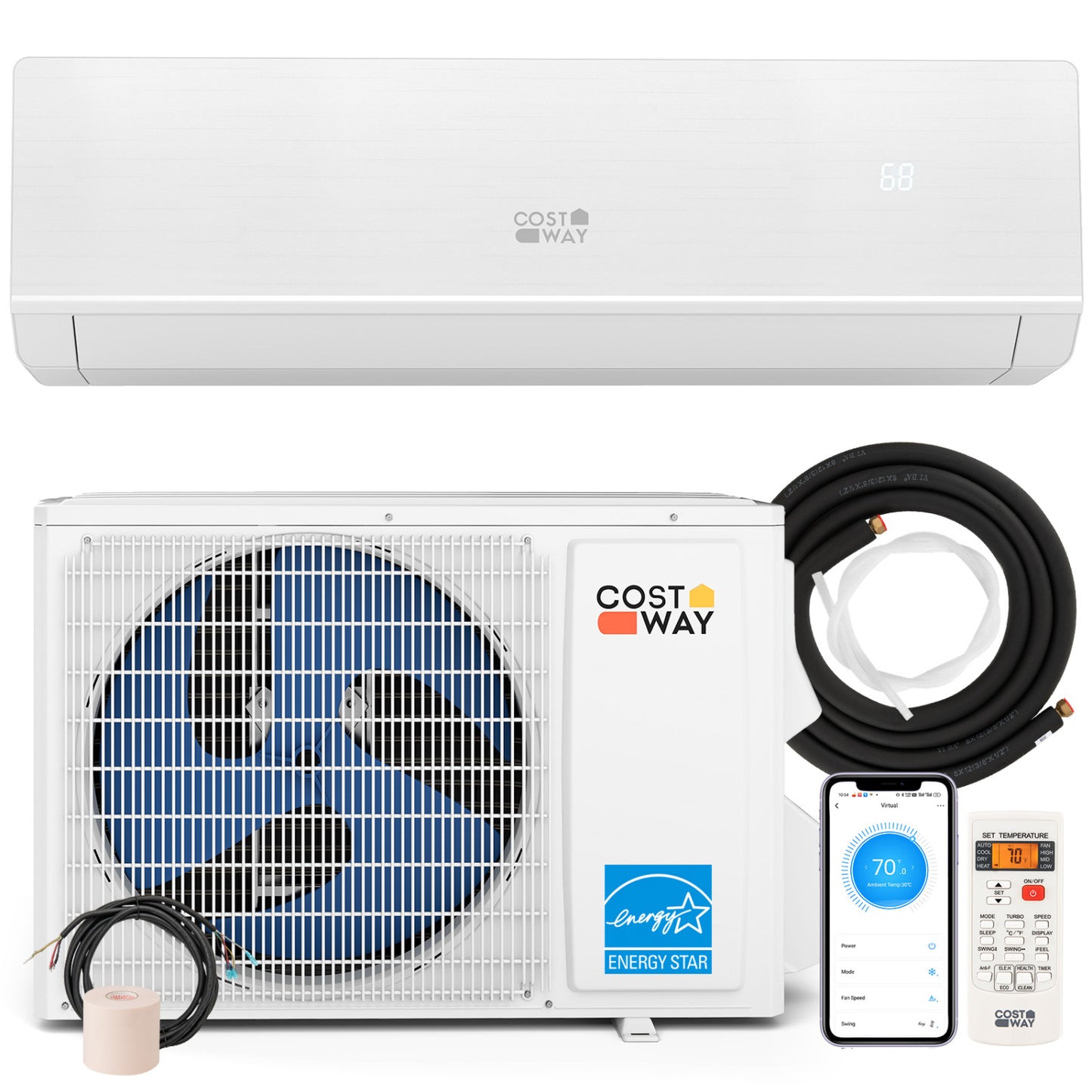 Energy Star 18000 BTU 25 SEER2 mini split heat pump by Wilsons Home Store with bracket for heating at -25°C, climate control appliance