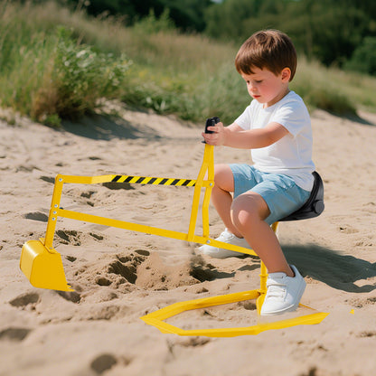 Sandbox Toy Digger with 2-Handed Controls and Flexible Shovel for Kids-Yellow
