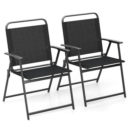 Set of 2/4/6 Outdoor Folding Chairs with Breathable Seat-Set of 6