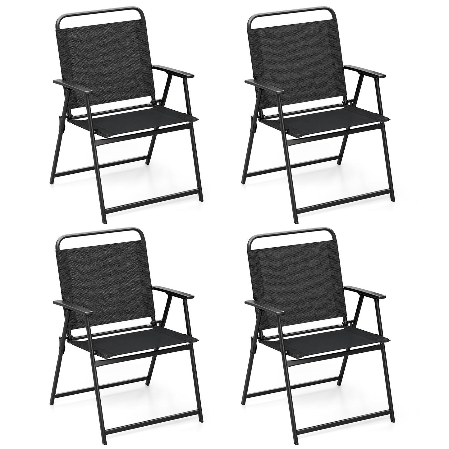 Set of 2/4/6 Outdoor Folding Chairs with Breathable Seat-Set of 6
