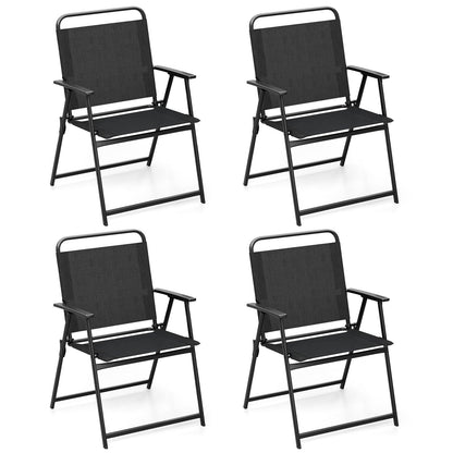 Set of 2/4/6 Outdoor Folding Chairs with Breathable Seat-Set of 6