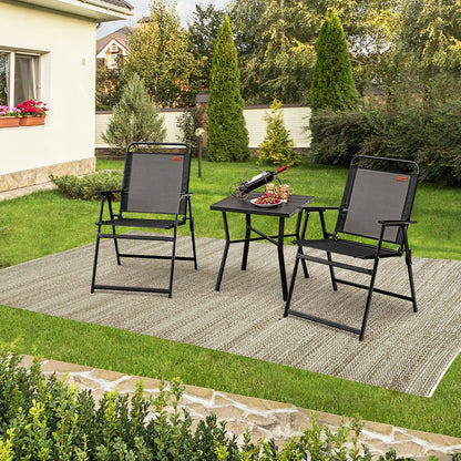 Set of 2/4/6 Outdoor Folding Chairs with Breathable Seat-Set of 6