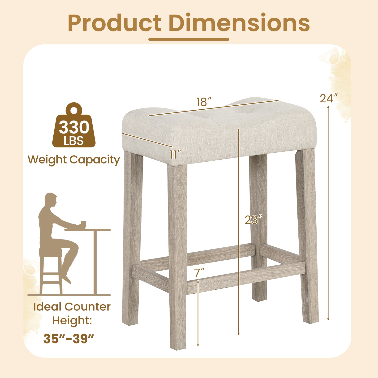 Set of 2 upholstered counter height bar stools with curved saddle seats in light gray, stylish kitchen and dining furniture by Wilsons Home Store