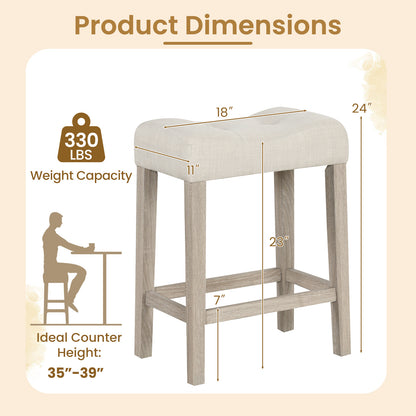 Set of 2 upholstered counter height bar stools with curved saddle seats in light gray, stylish kitchen and dining furniture by Wilsons Home Store