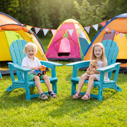 Set of 2 All-Weather Outdoor Kids Patio Seating with Ergonomic Design-Pink